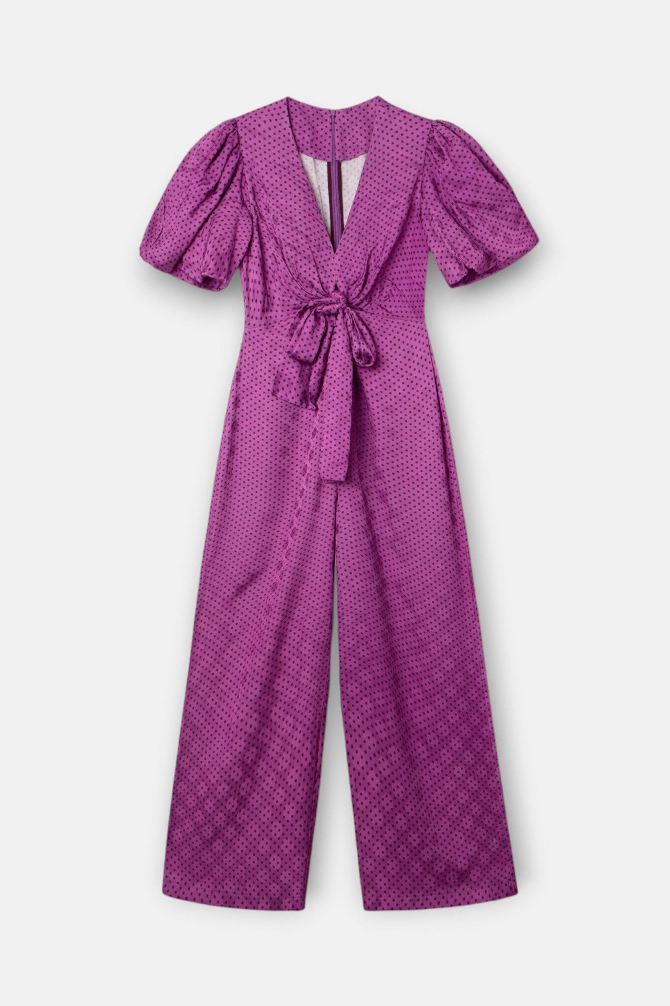 Silbon Polka-dot knot jumpsuit EVENT COLLECTION Purple