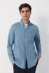 Cortefiel Denim shirt Blue