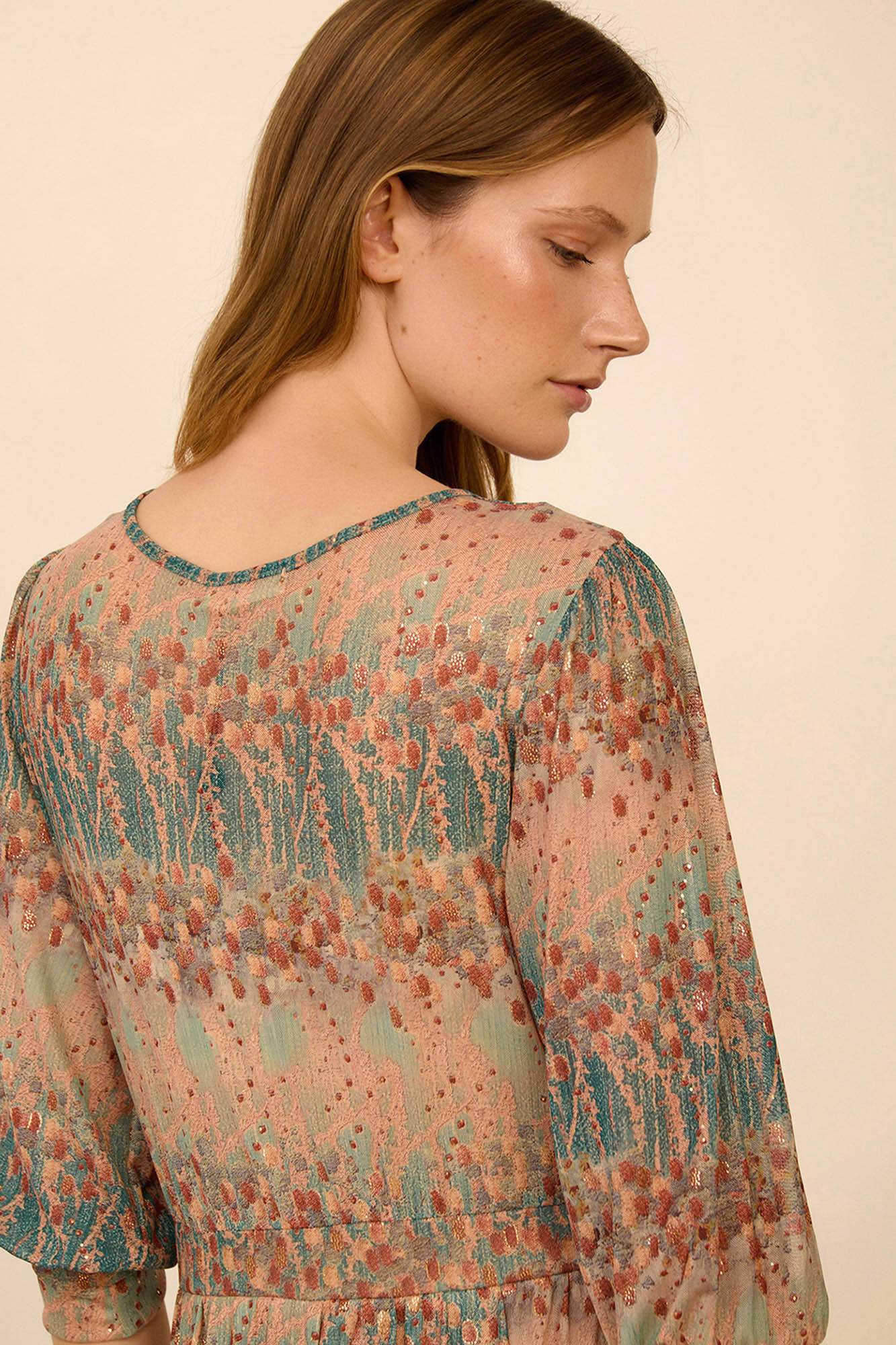 Meisie Vestido midi em tule estampado Multicolorido