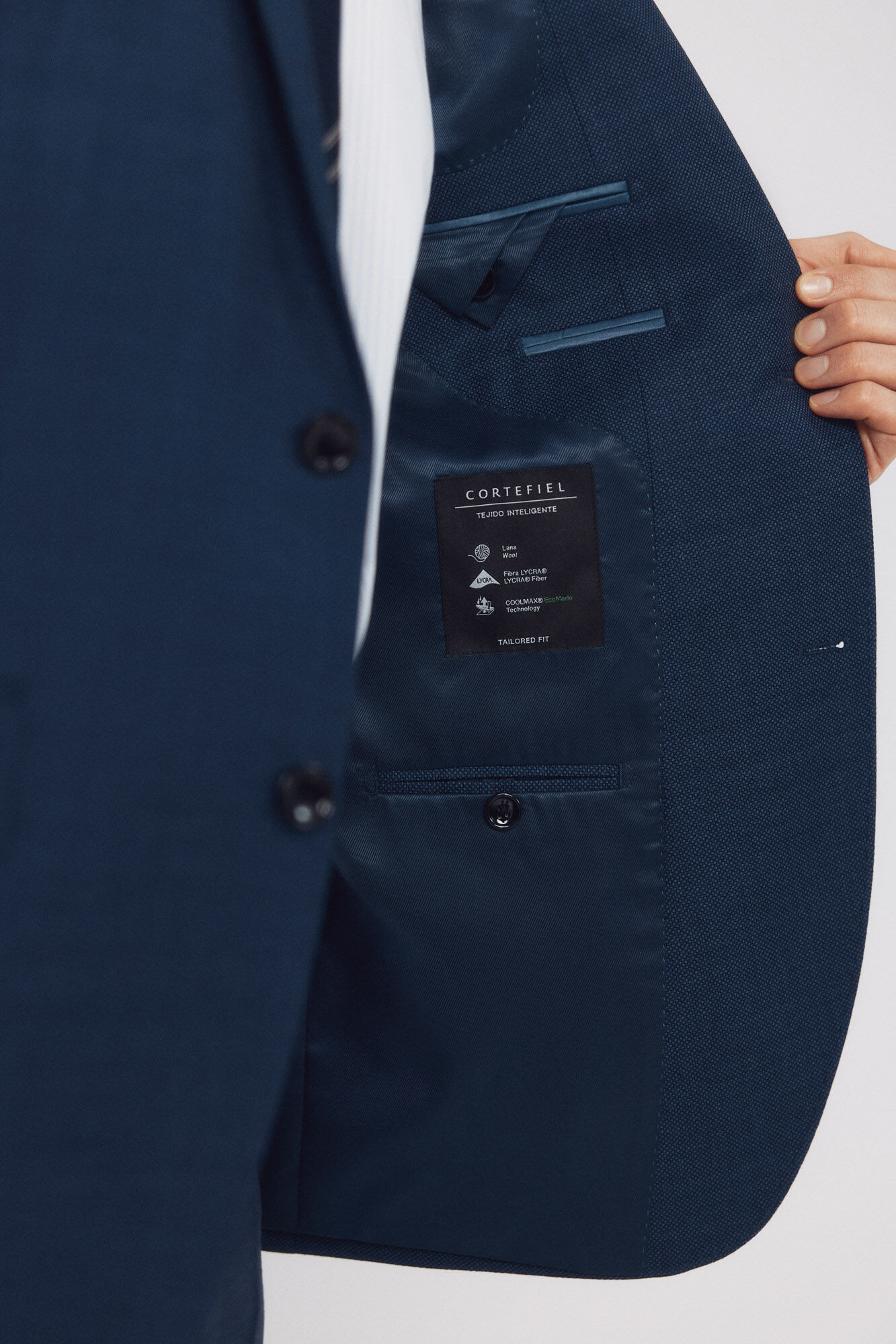 Cortefiel COOLMAX&reg; bird's eye suit blazer Blue