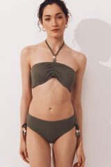 Cortefiel Bikini briefs with side laces. Kaki