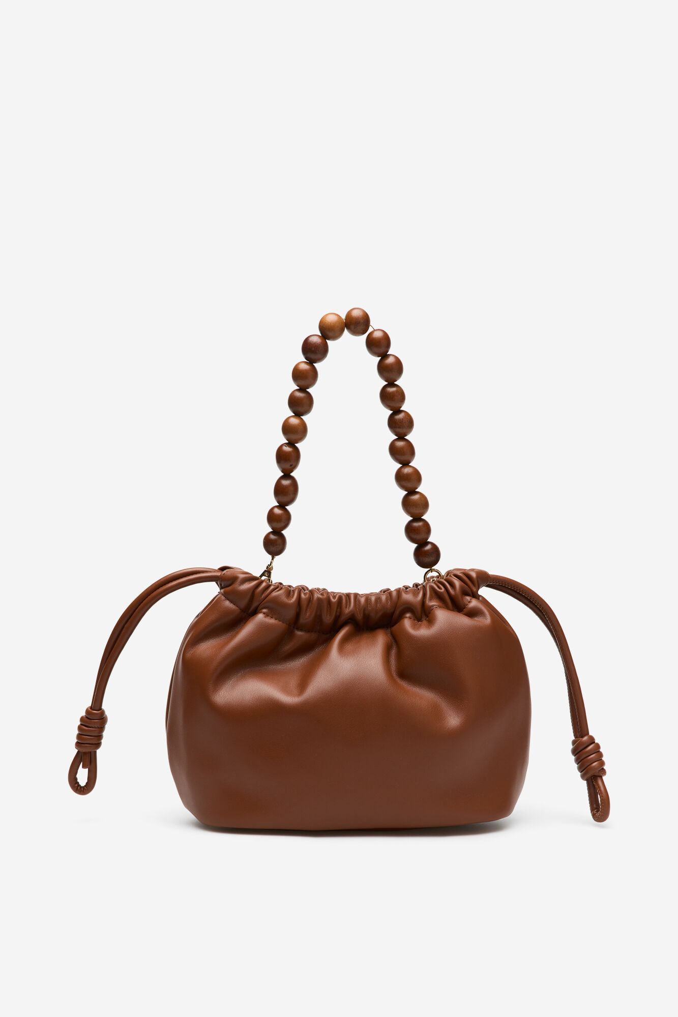 Cortefiel Gathered bag with wooden bead handle