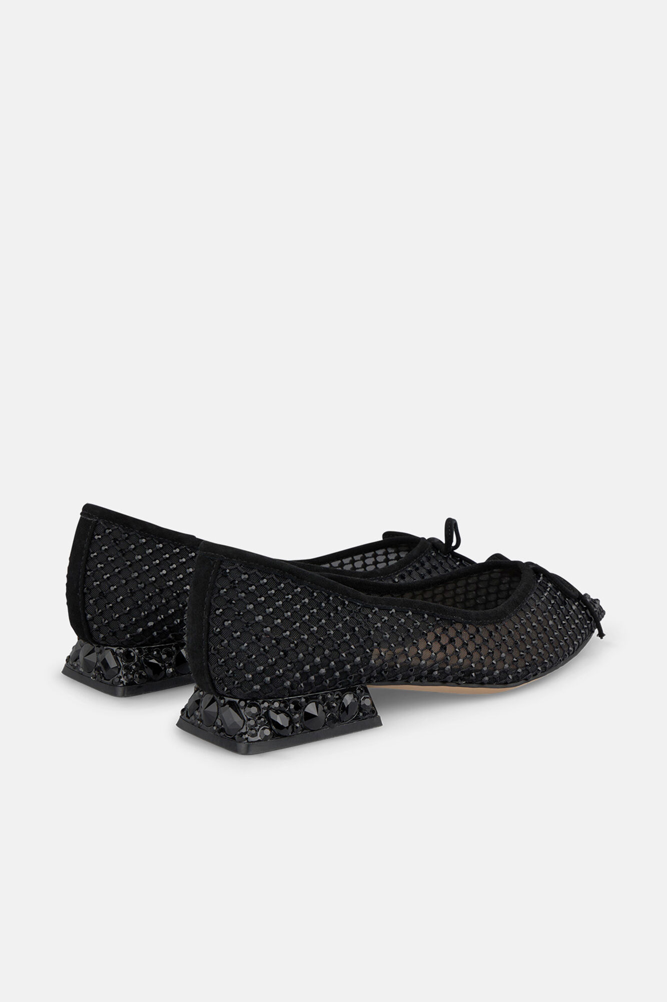 Alma en Pena Sapato de malha com tira de strass Preto