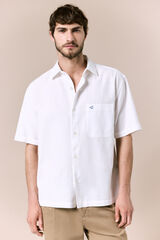 OOTO Linen short sleeve shirt White