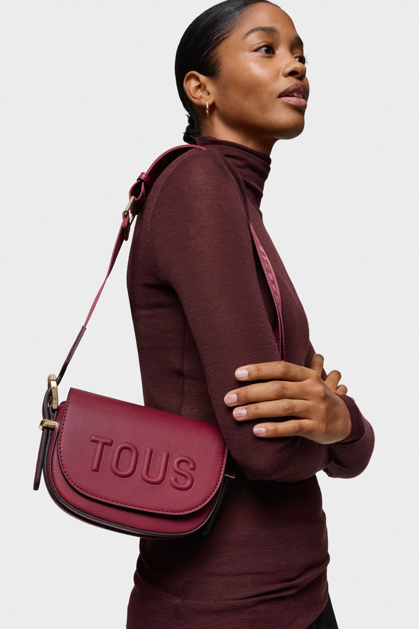 Tous TOUS Brenda garnet crescent mini crossbody bag