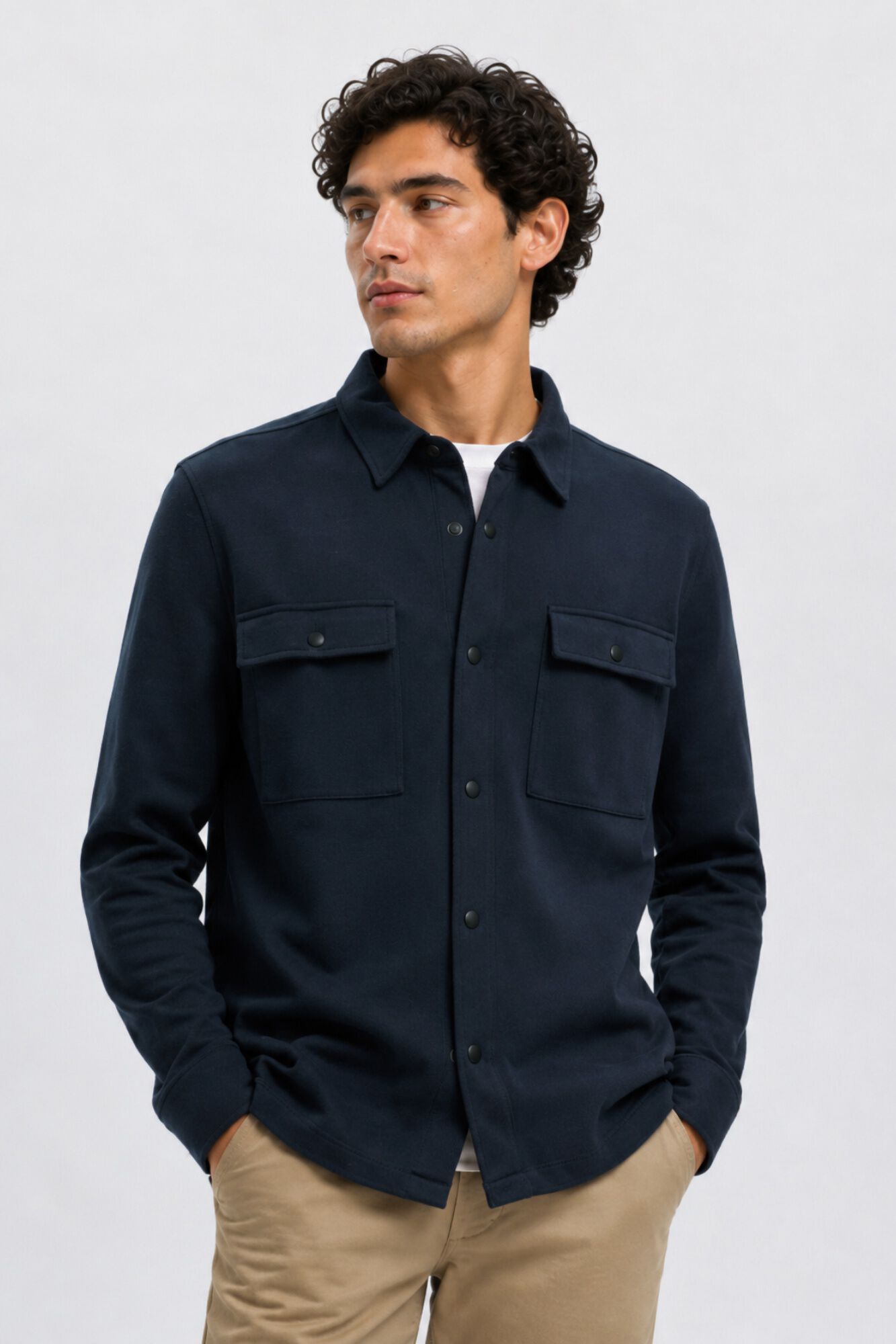 Selected Jacket with buttons Navy