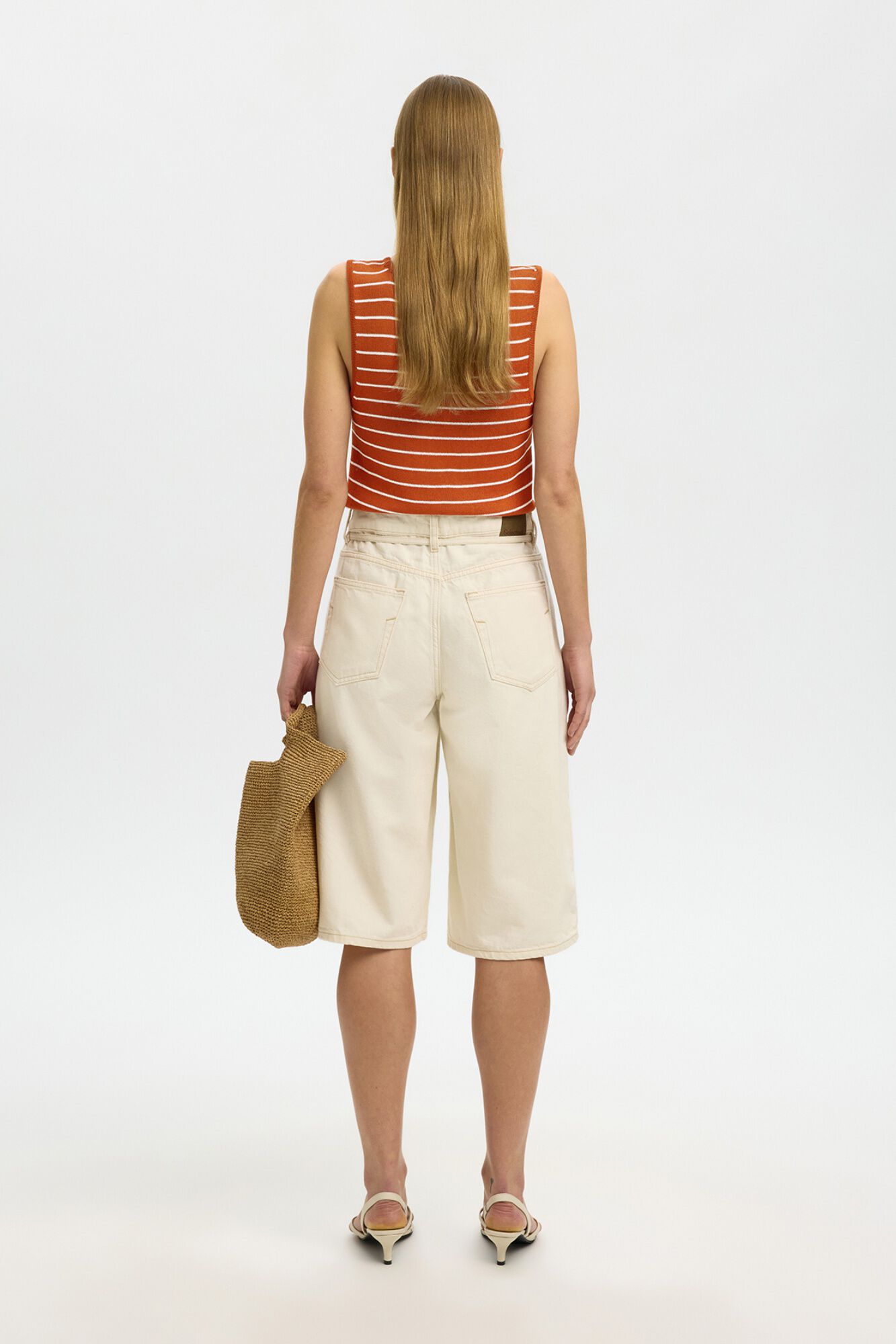 Selected Sleeveless jersey-knit top Dark brown