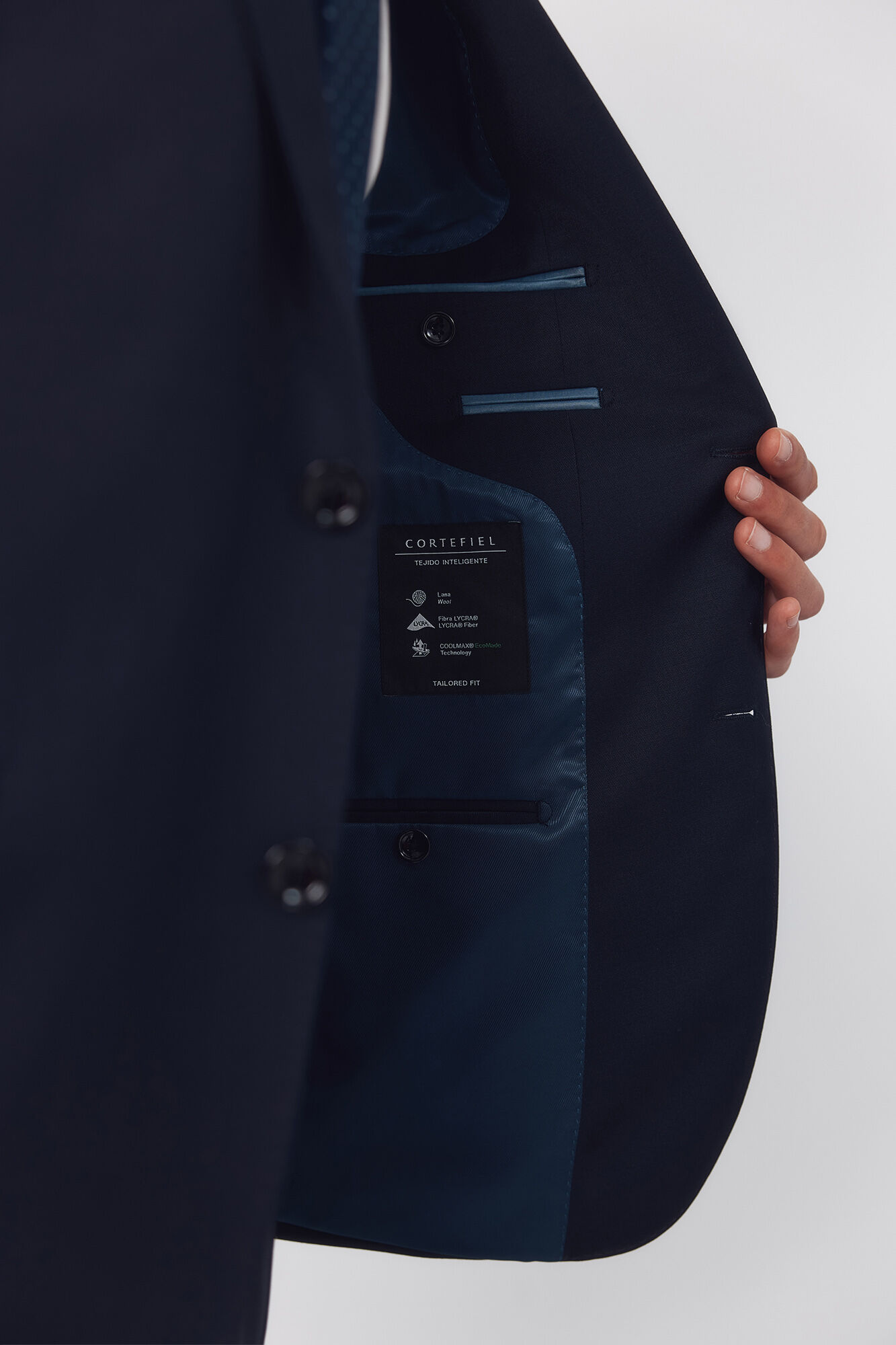 Cortefiel Plain COOLMAX&reg; suit blazer Navy