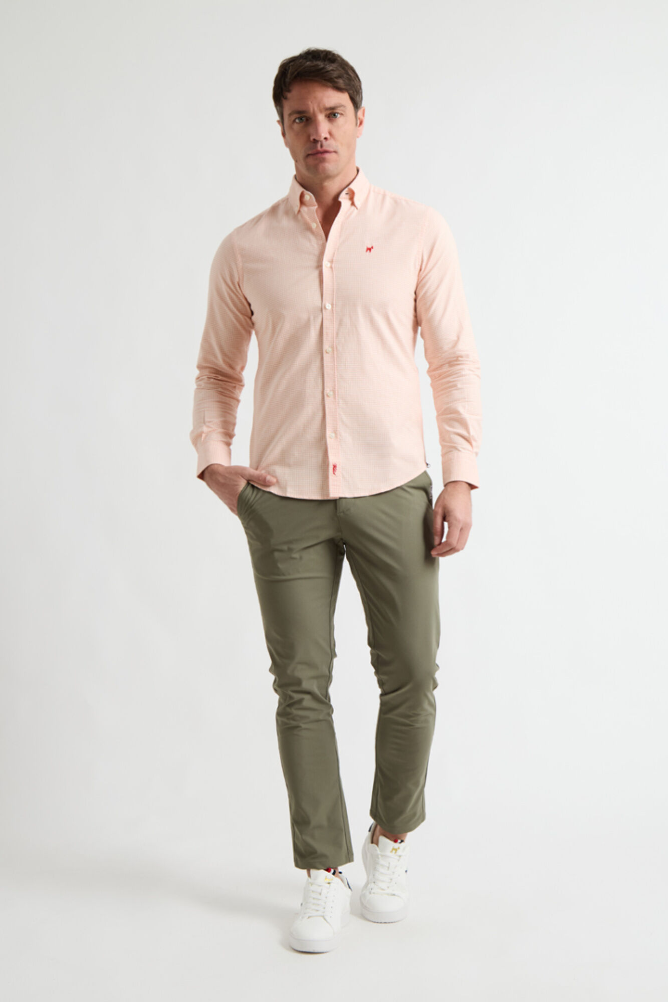 Williot Camisa mini xadrez Tencel Laranja