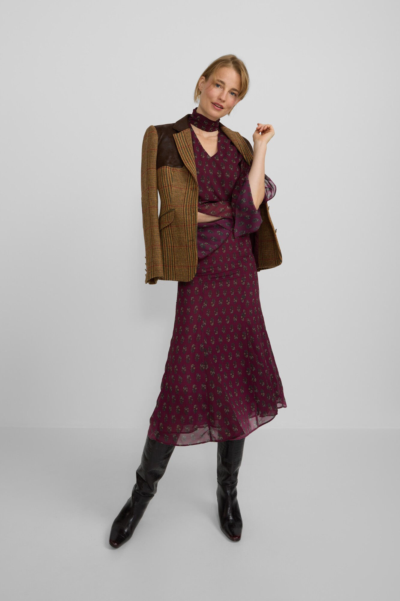 Silbon Print midi skirt