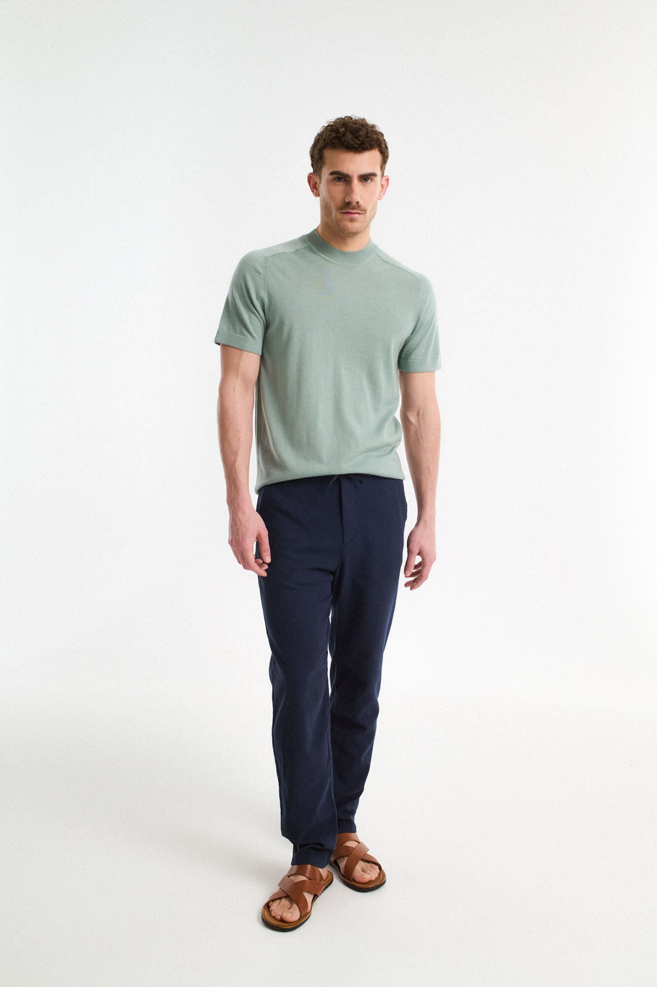 Selected Linen chinos Blue