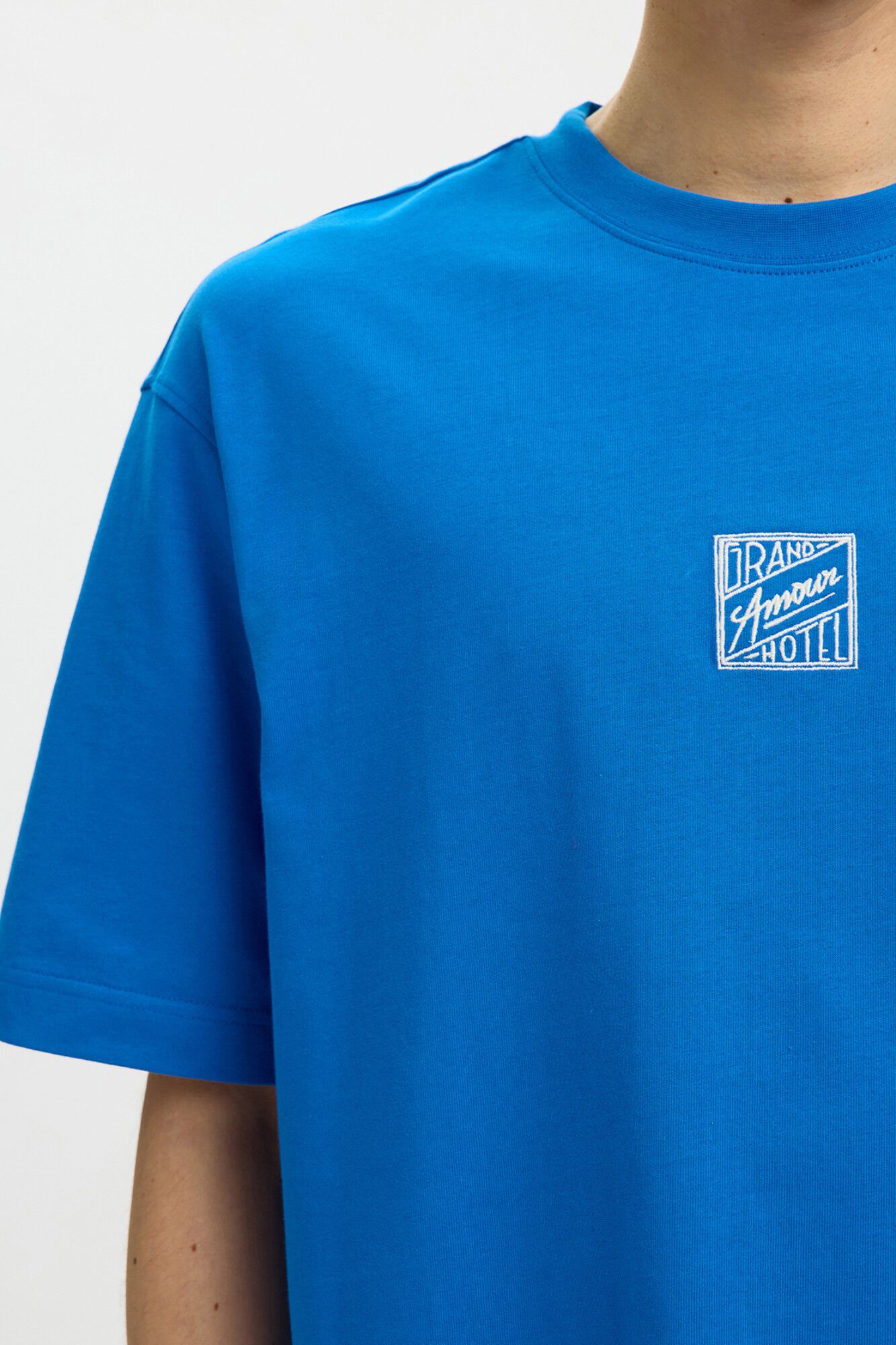 Selected T-shirt de manga curta Azul