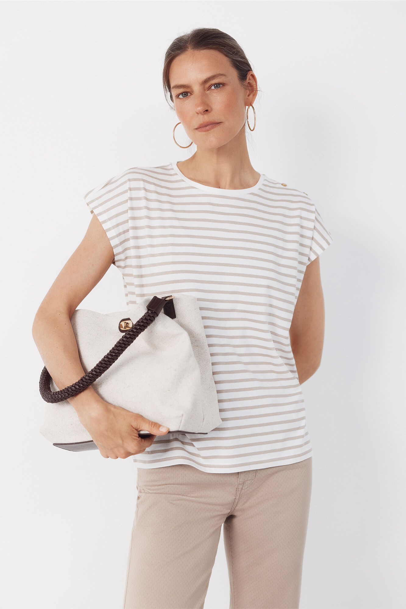 Cortefiel Raffia bag with braided strap