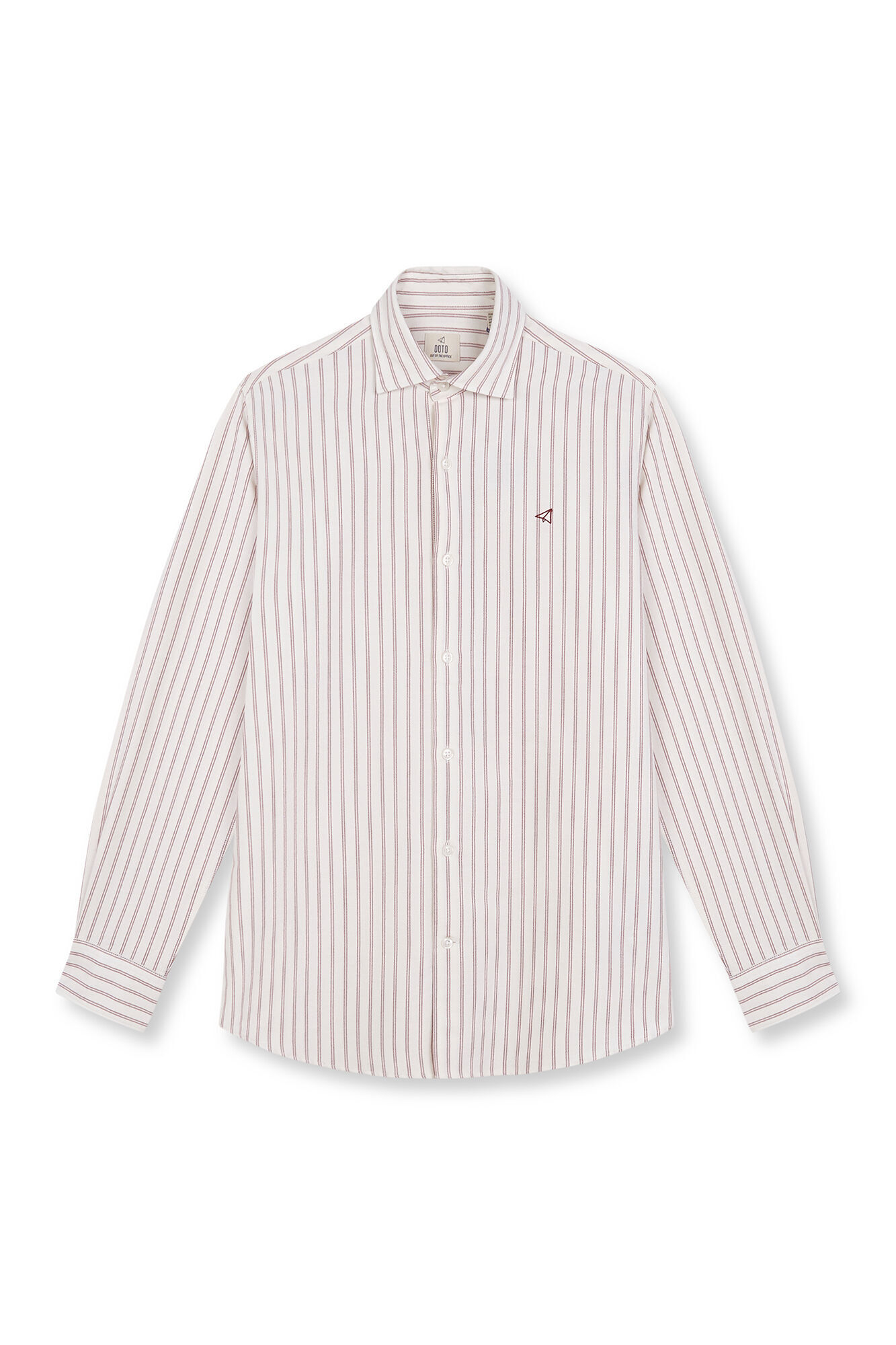 OOTO Camisa oxford rayas manga larga Granate