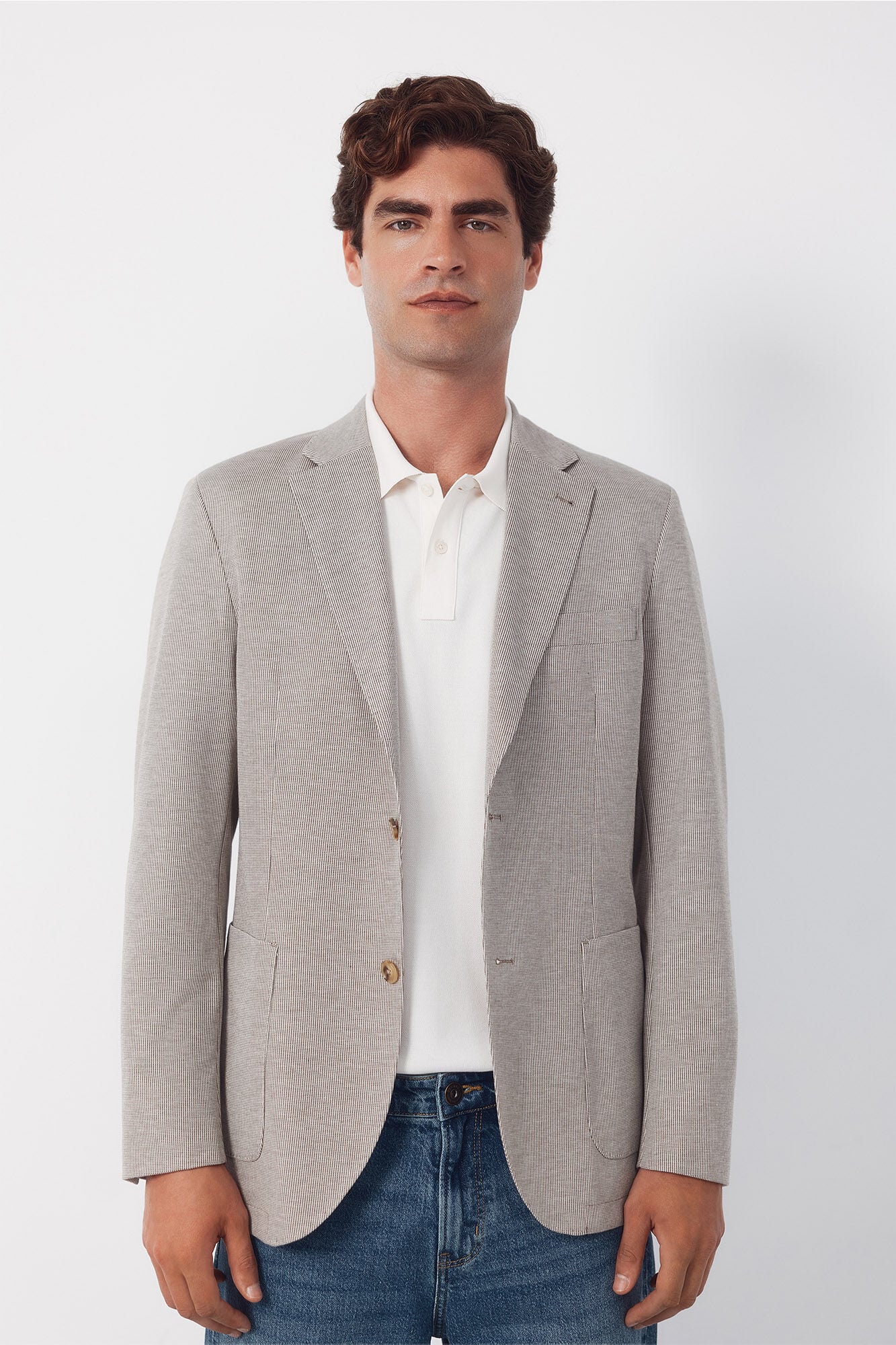 Cortefiel Blazer jersey-knit structure