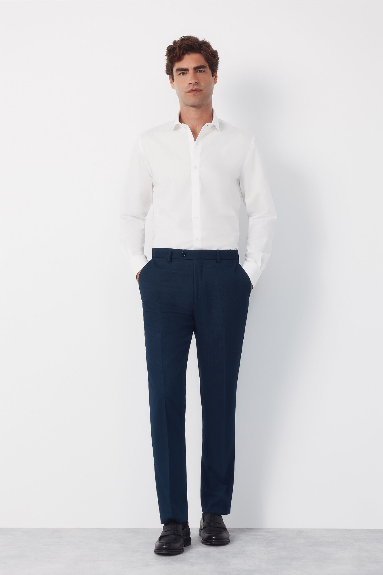 Cortefiel Blue structured trousers Serie XXI