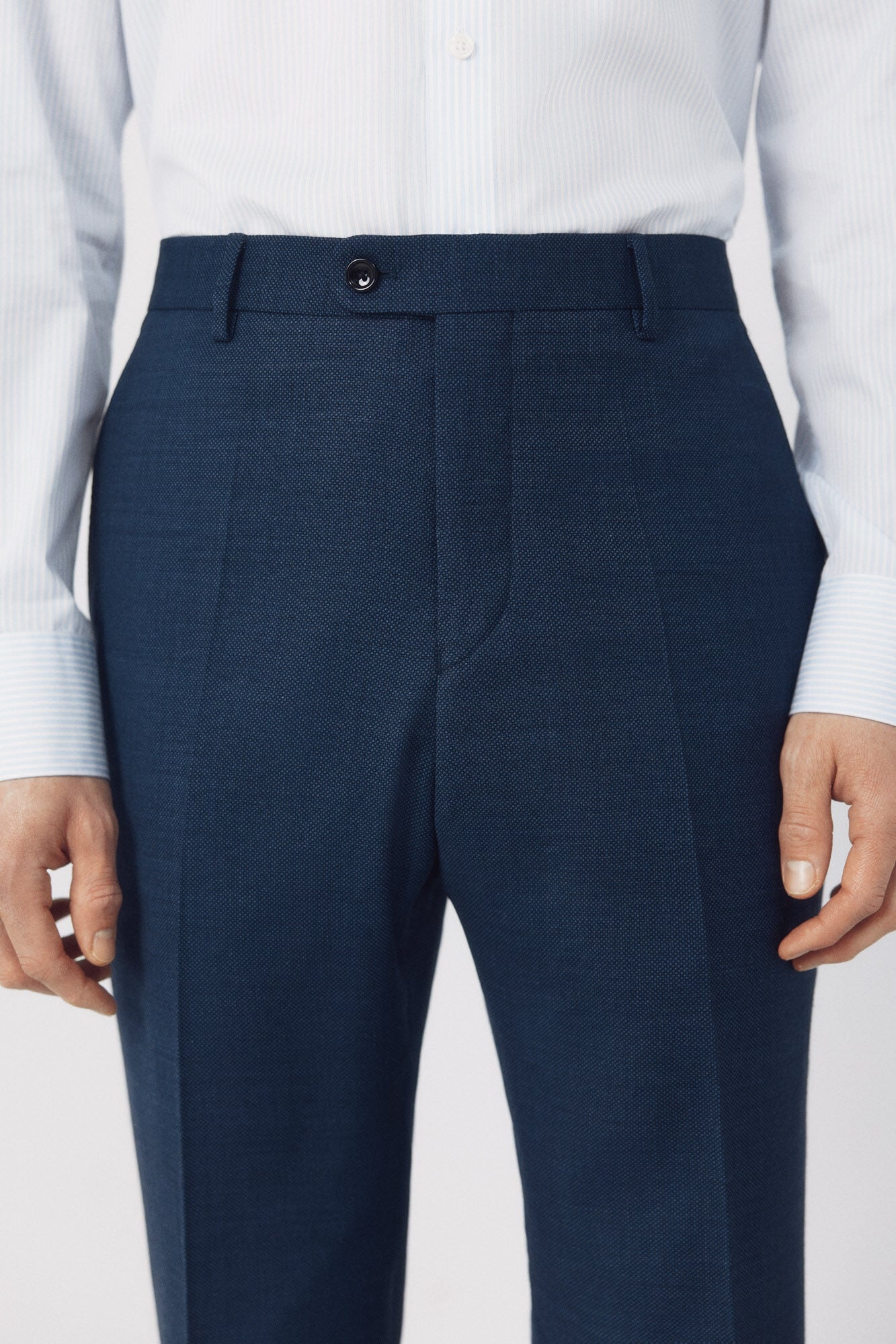 Cortefiel COOLMAX&reg; bird's eye tailored trousers Blue