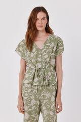Cortefiel Printed blouse Printed green