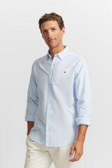 Silbon Camisa esportiva Oxford com corte Azul