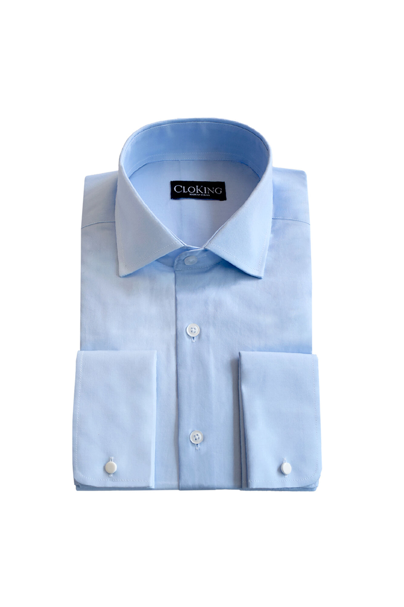 Cloking Camisa lisa gola inglesa Azul
