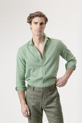 PuroEGO Porcelain linen shirt Green
