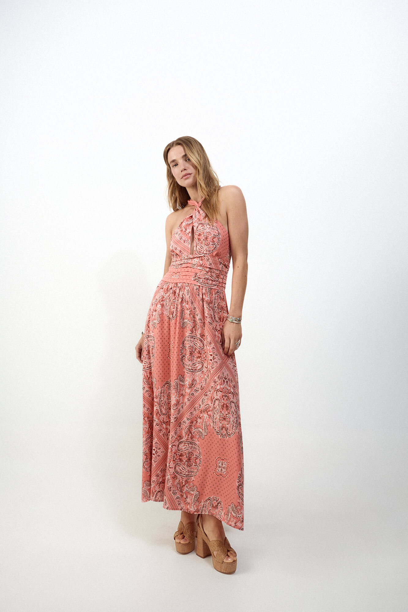Slowlove Vestido estampado halter