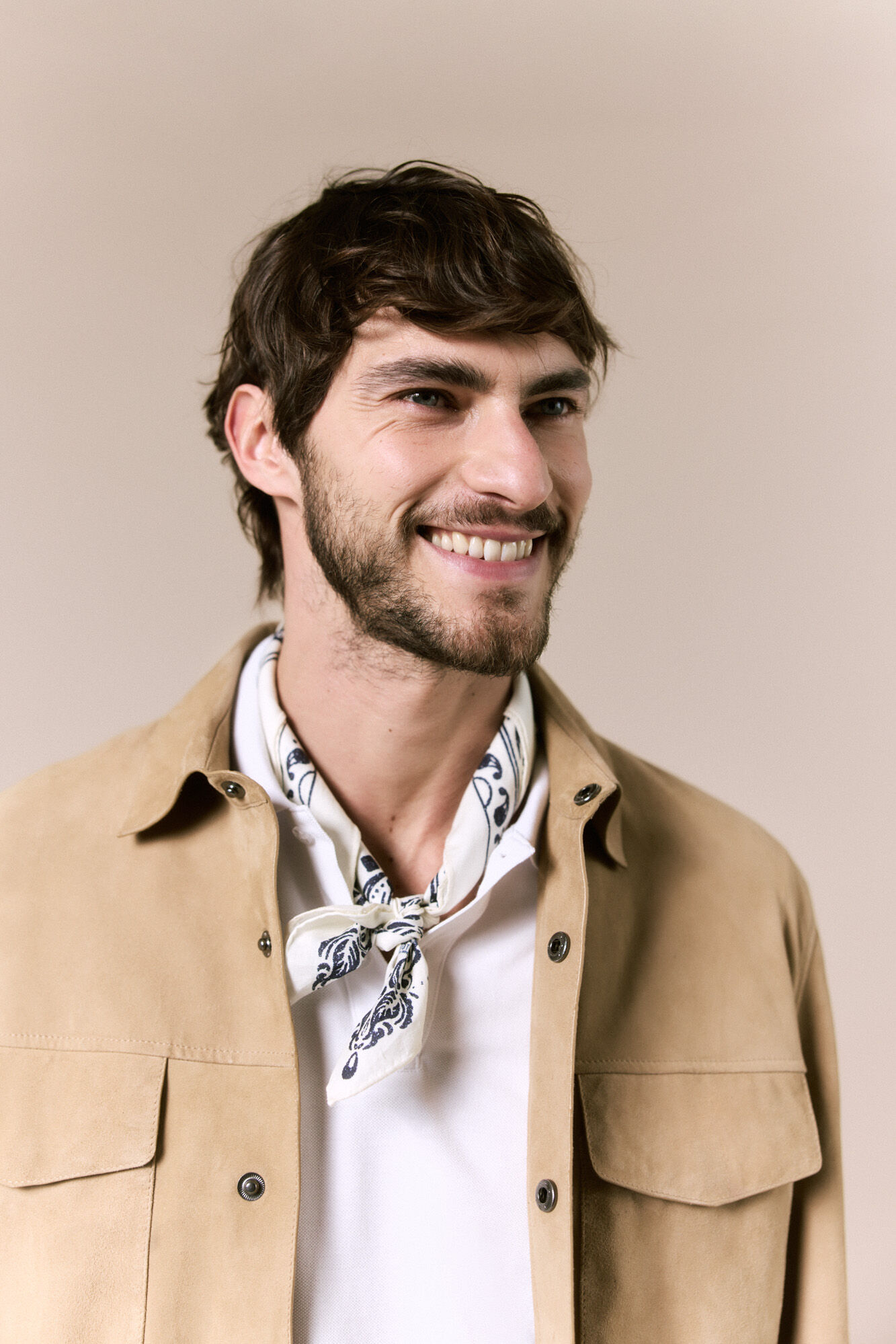 OOTO Suede overshirt Beige