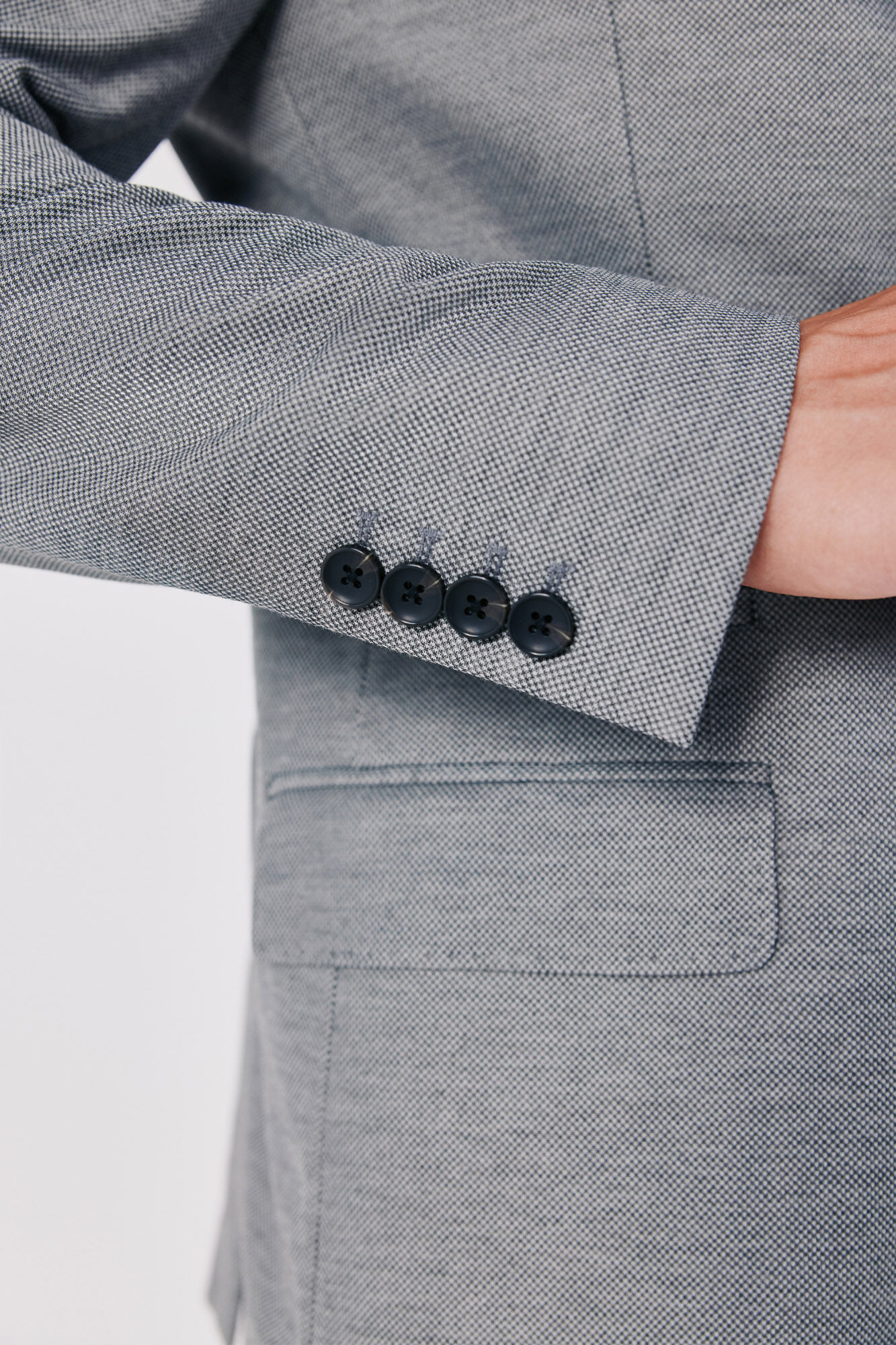 Cortefiel Basic knit blazer Dark grey