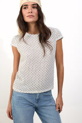Slowlove Top manga corta crochet Impress&atilde;o