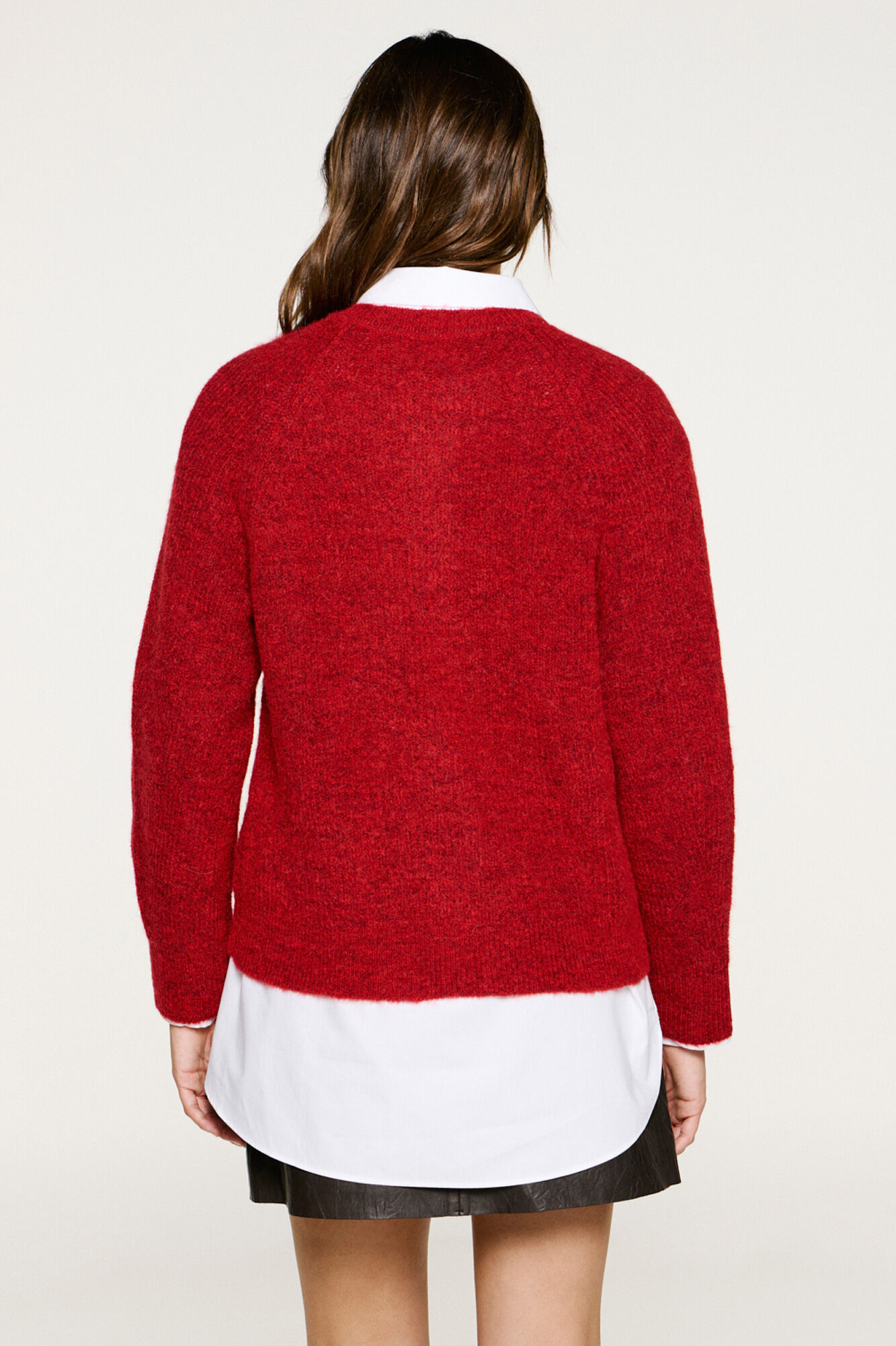 Selected Wool and alpaca cardigan Red