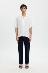 Selected Linen short sleeve shirt White