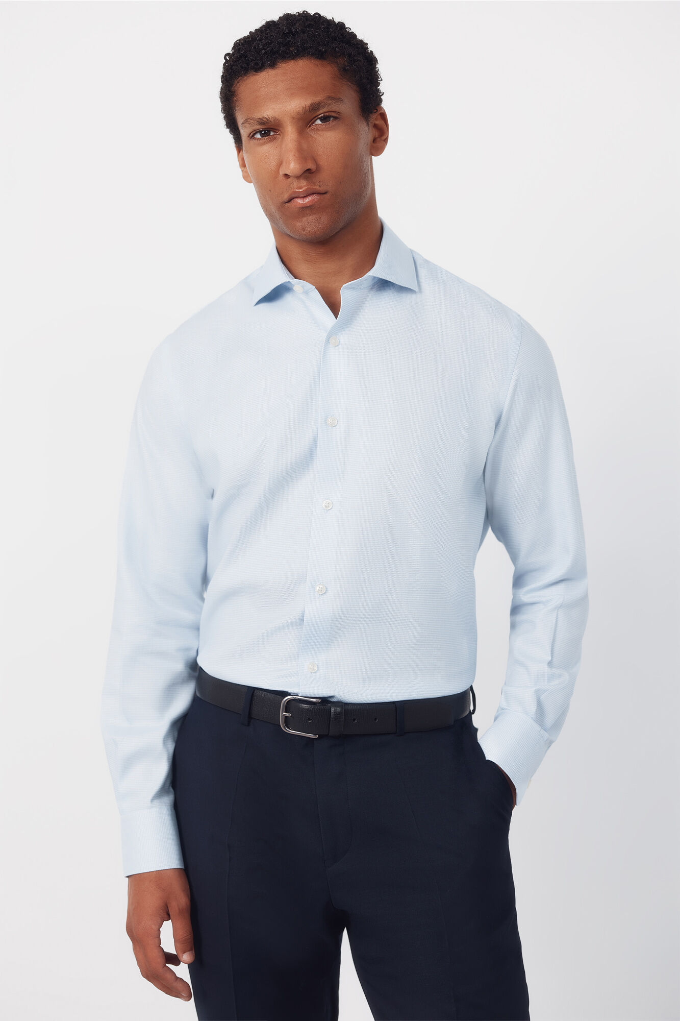 Cortefiel Slim fit easy-iron ottoman dress shirt