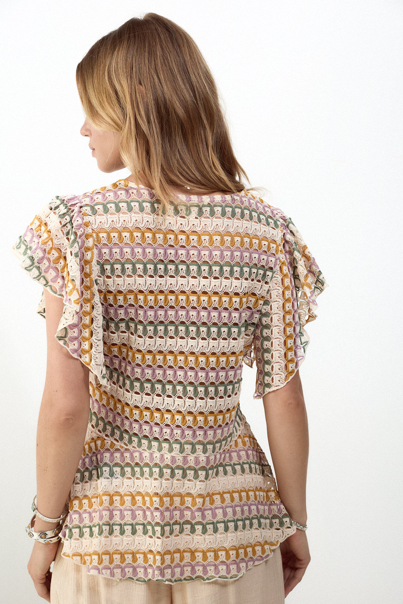 Slowlove Multicoloured structured top Orange
