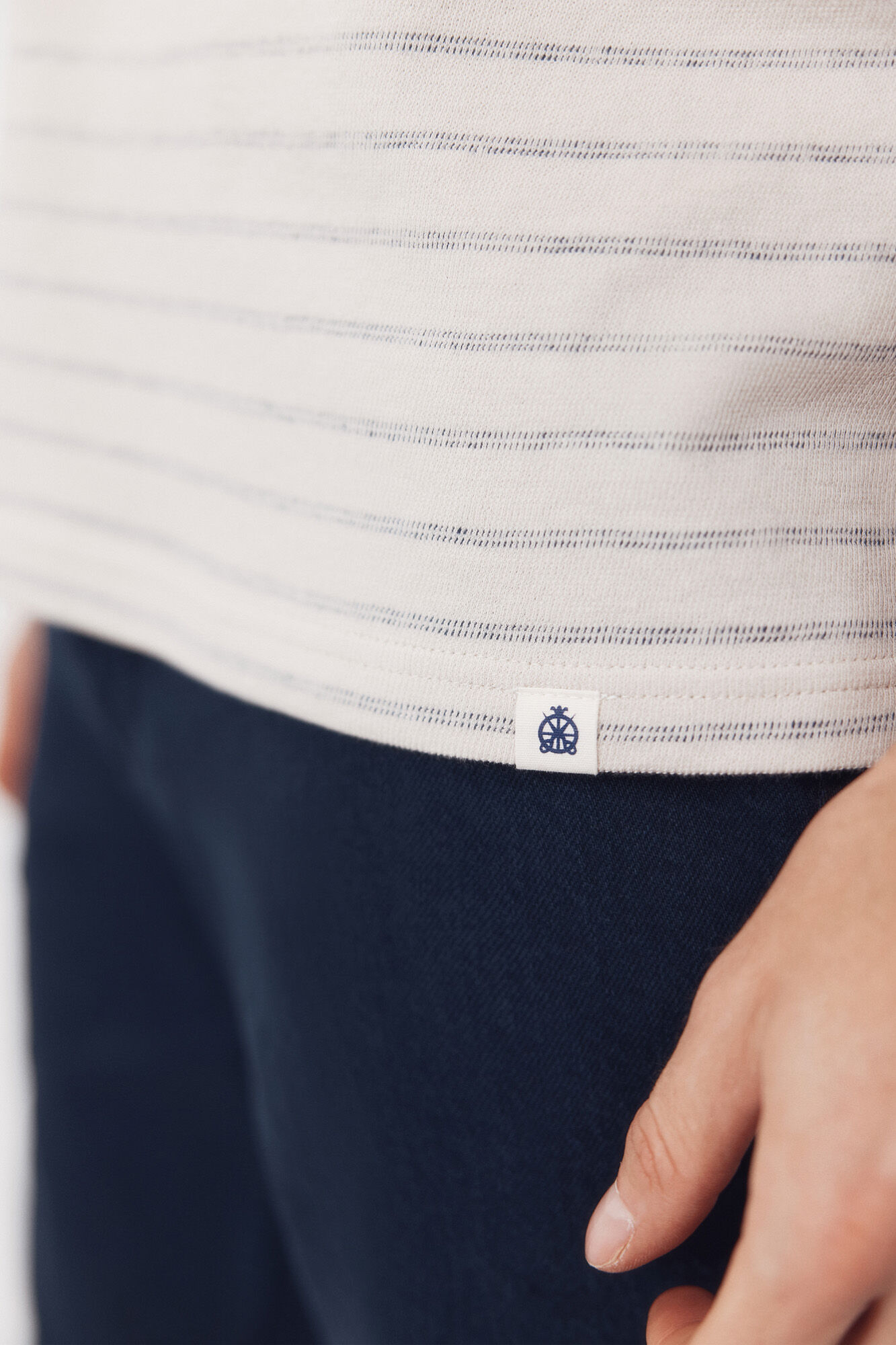 Cortefiel Striped structure polo shirt Beige