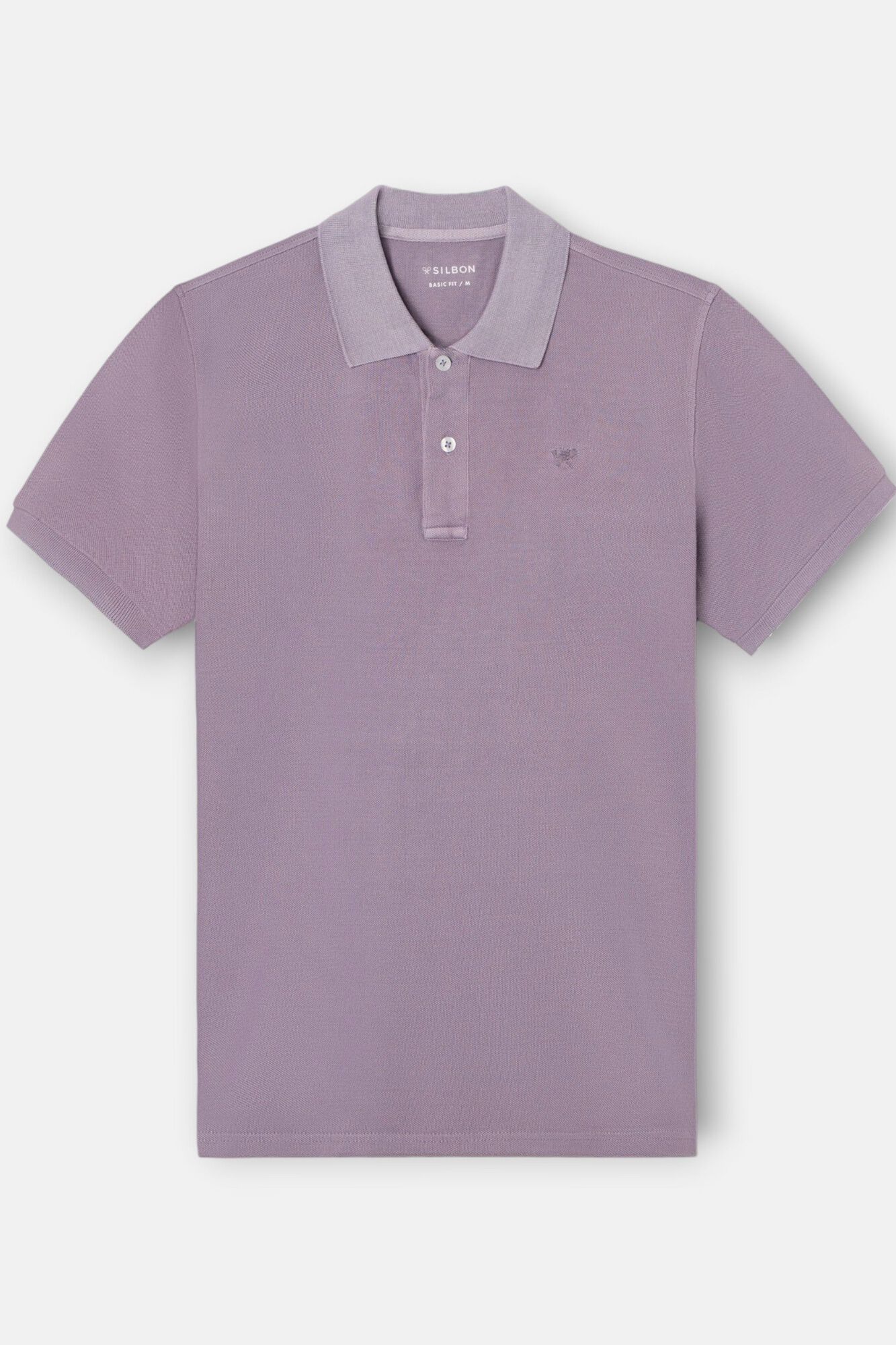 Silbon Polo cl&aacute;ssico tingido em pe&ccedil;a Roxo