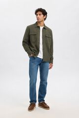 Selected Jacket with buttons Dark green