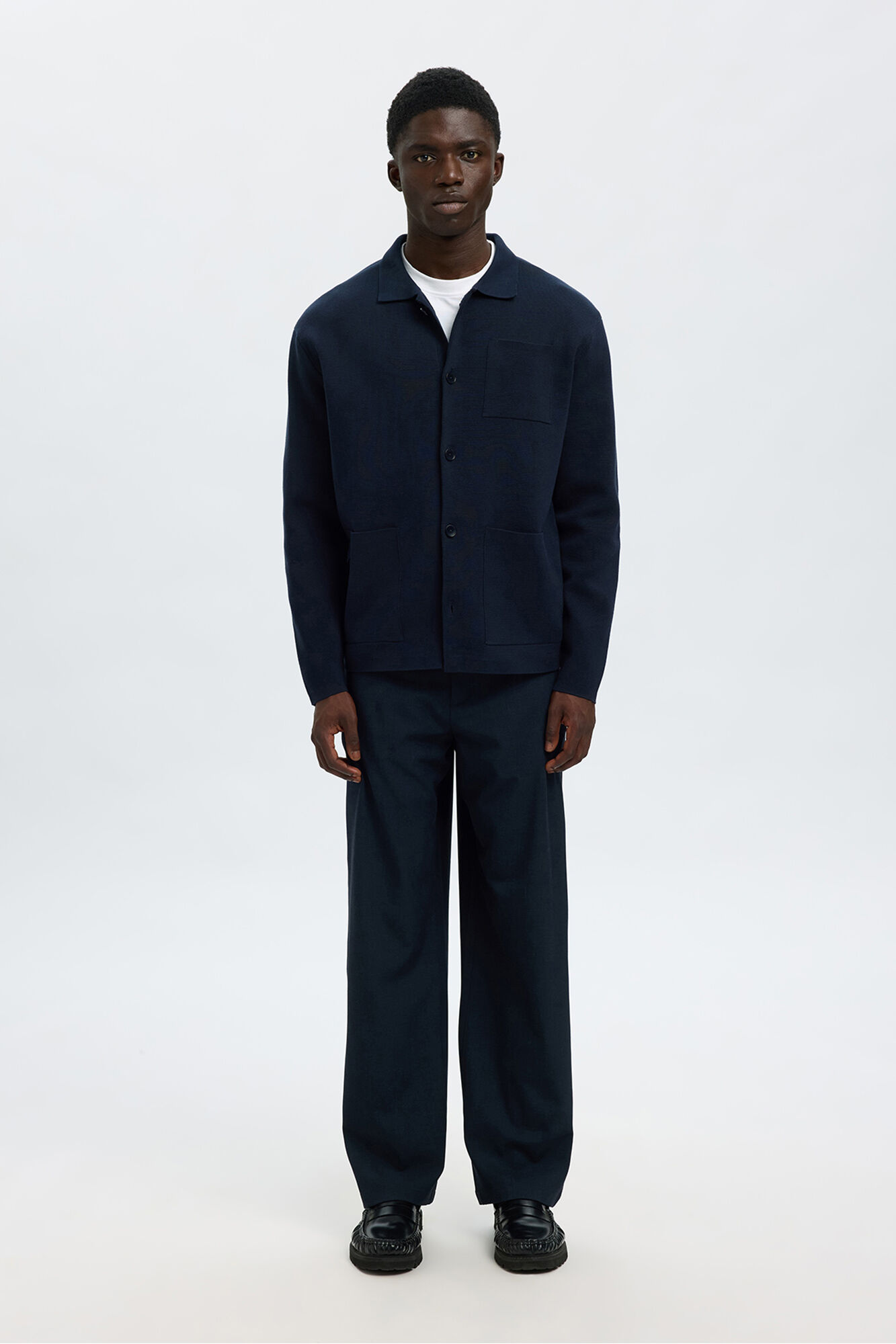 Selected 100% Organic cotton cardigan jacket with pockets.