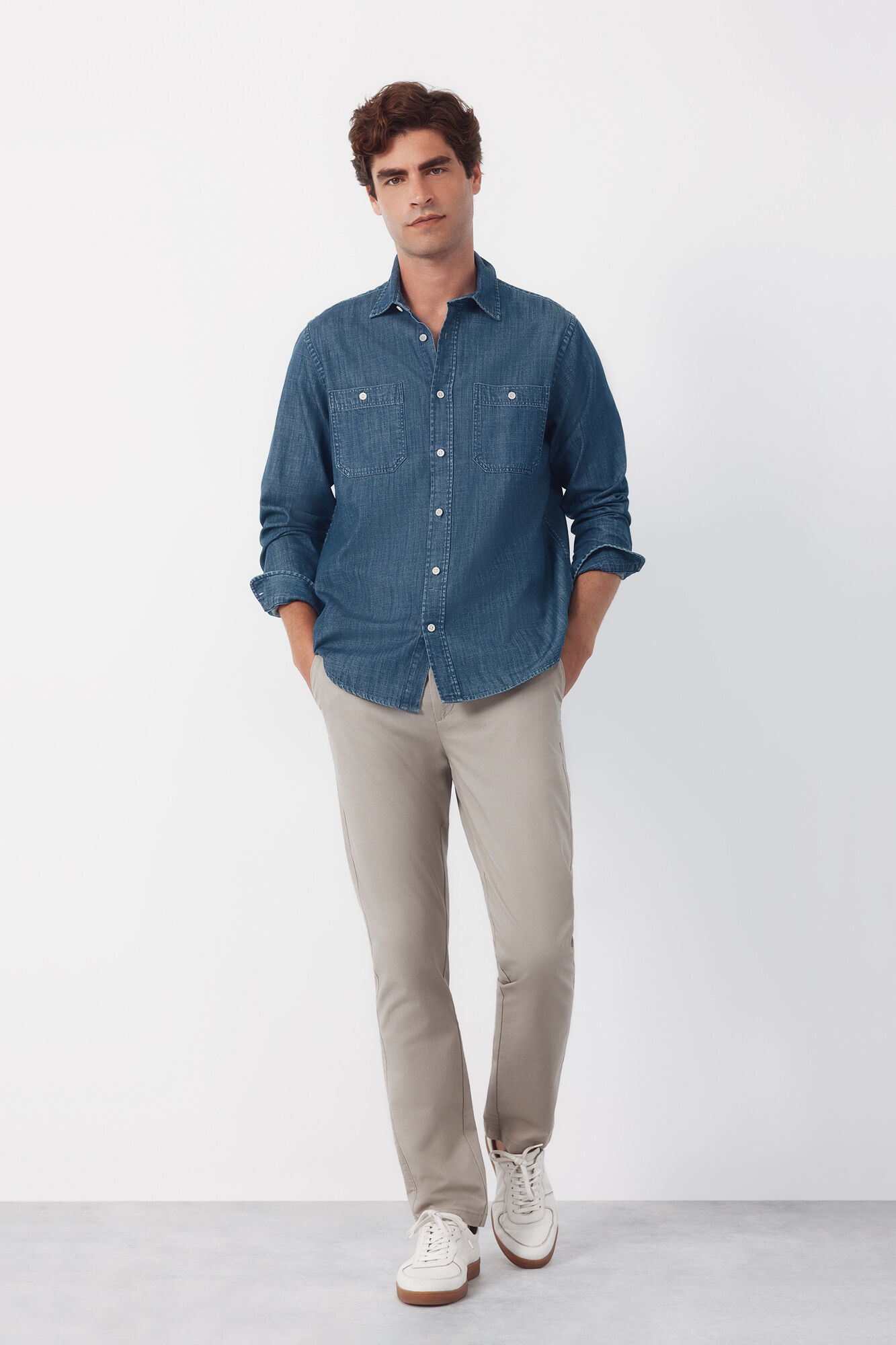 Cortefiel Slim-fit print chinos pants