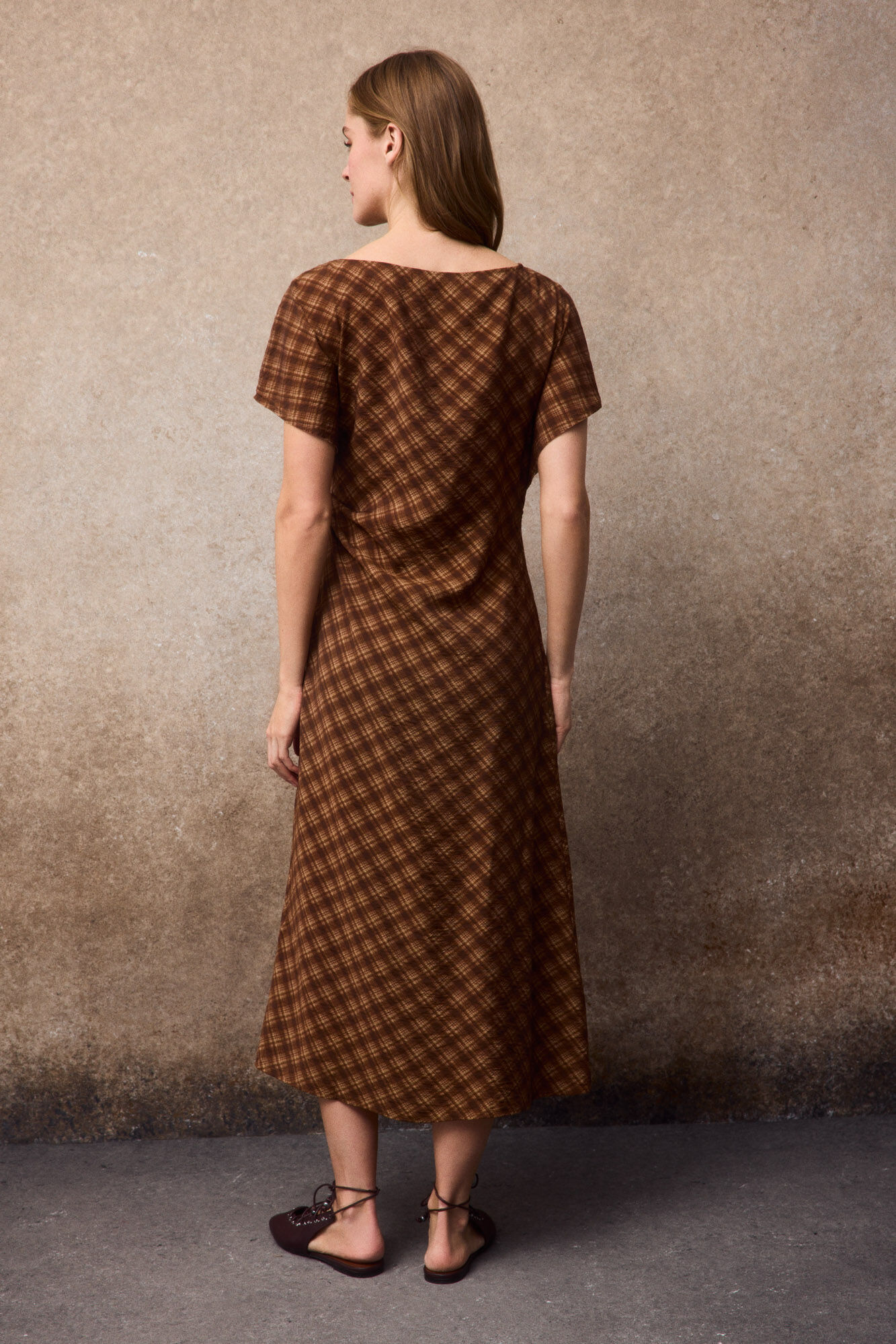 Slowlove Vestido estampado Castanho
