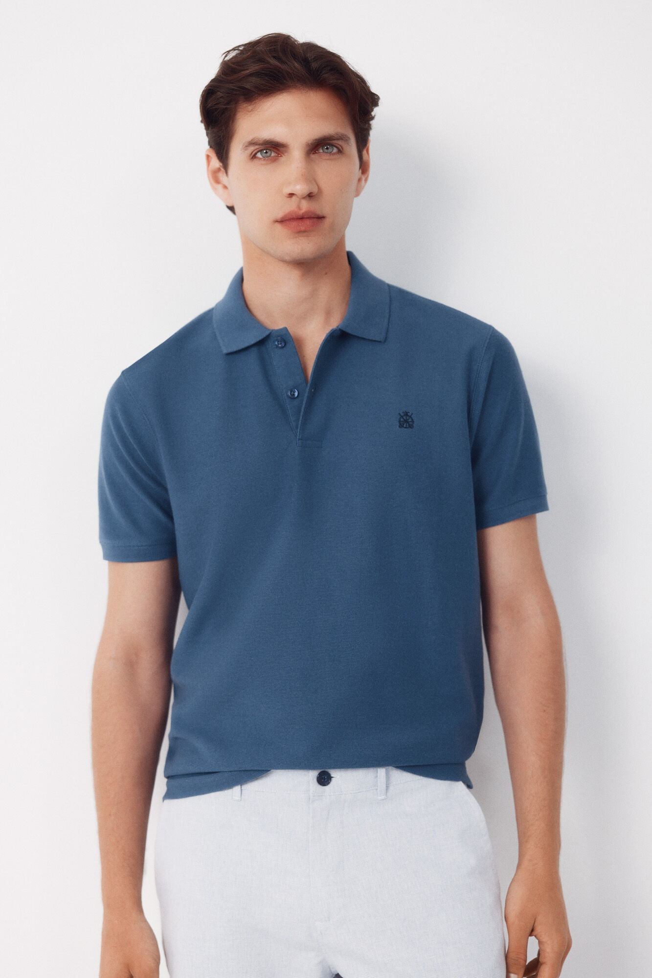 Cortefiel Polo shirt link structure Blue