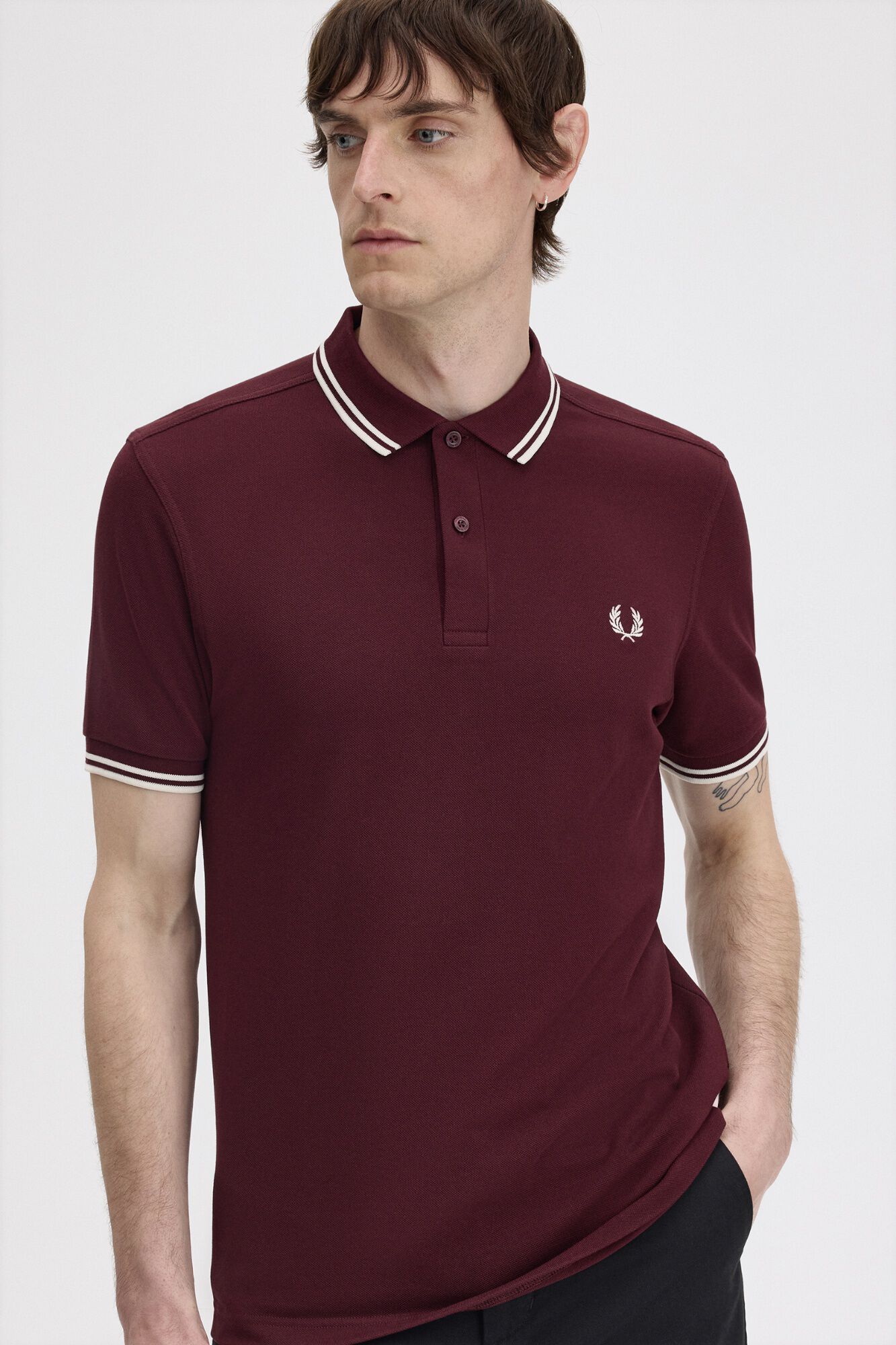 Fred Perry Polo con dos tonos Fred Perry Granate