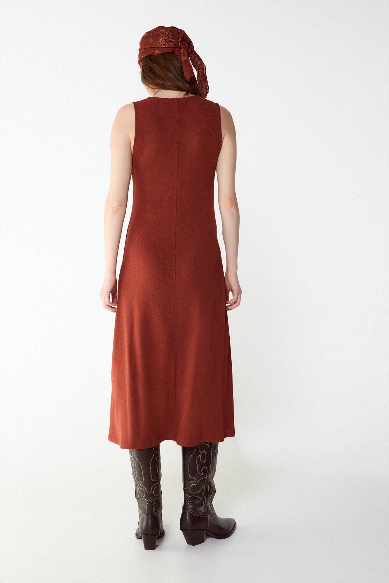 Slowlove Structured basic dress Brown