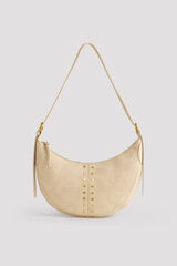 Cortefiel Crossbody bag with studs Ivory