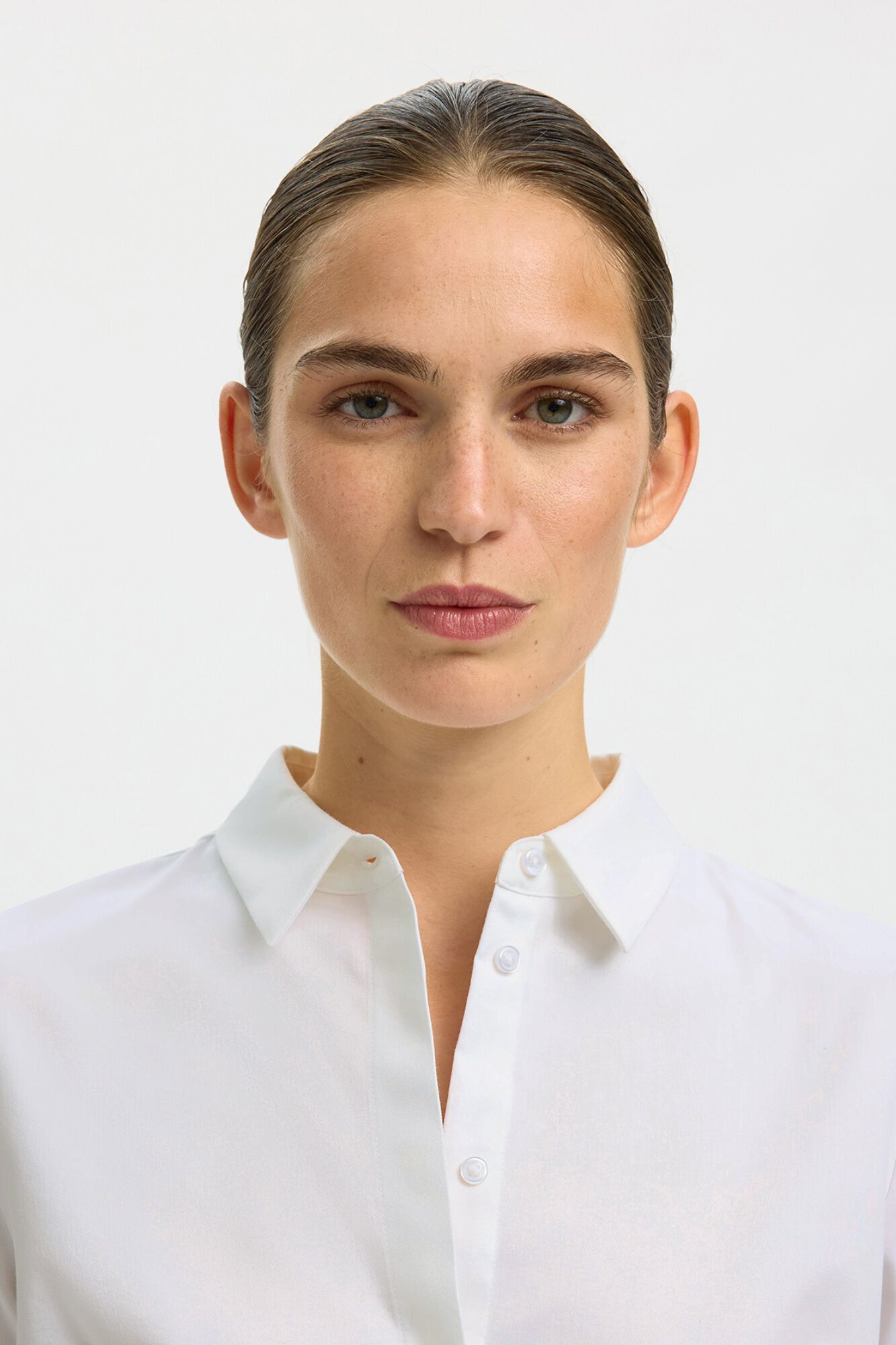 Selected Camisa lisa slim fit Branco