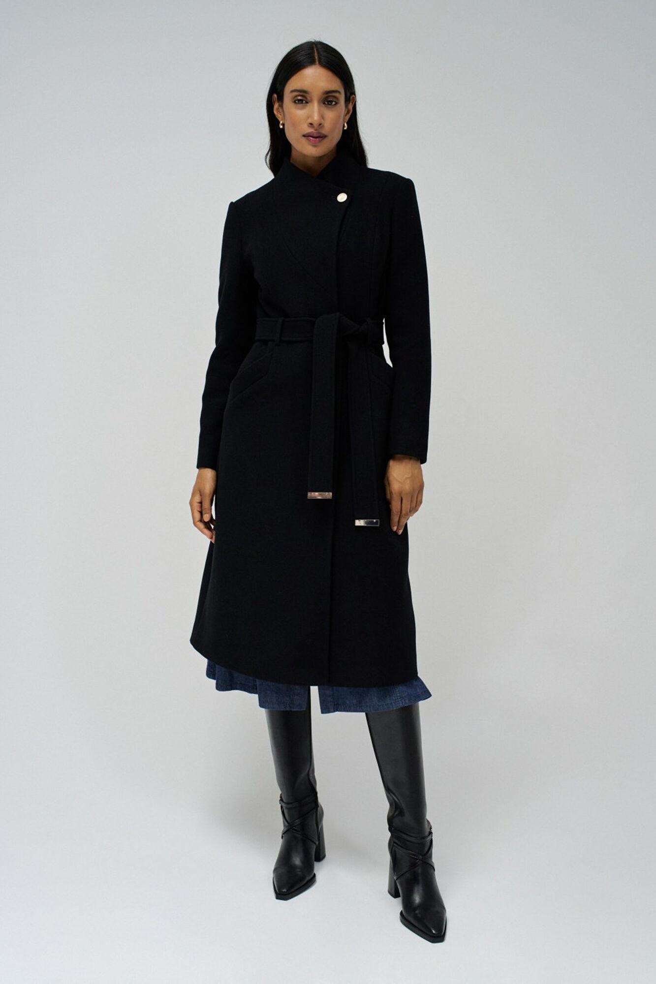 Salsa Jeans Long Grace cloth coat Black