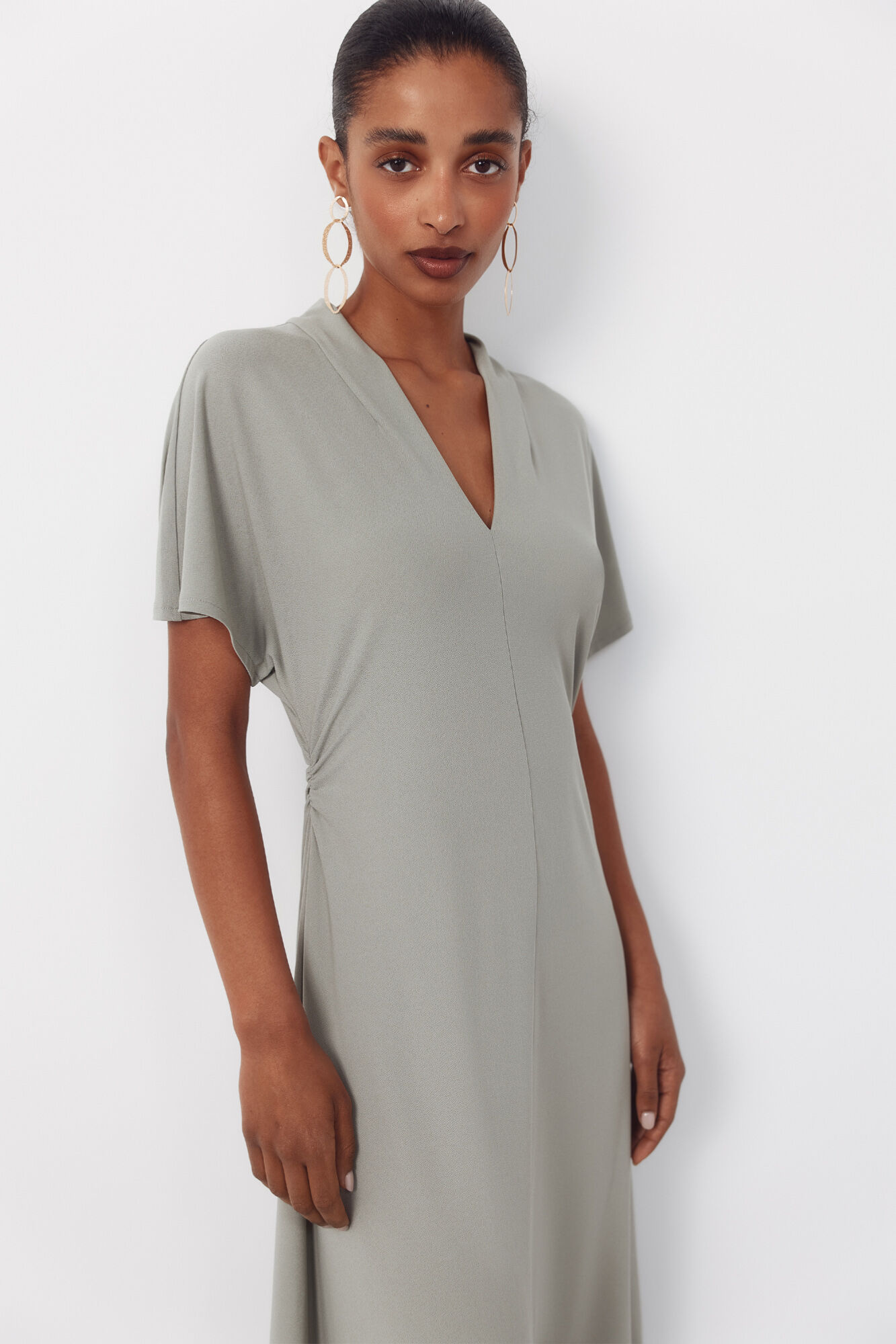 Cortefiel Vestido estampado Verde