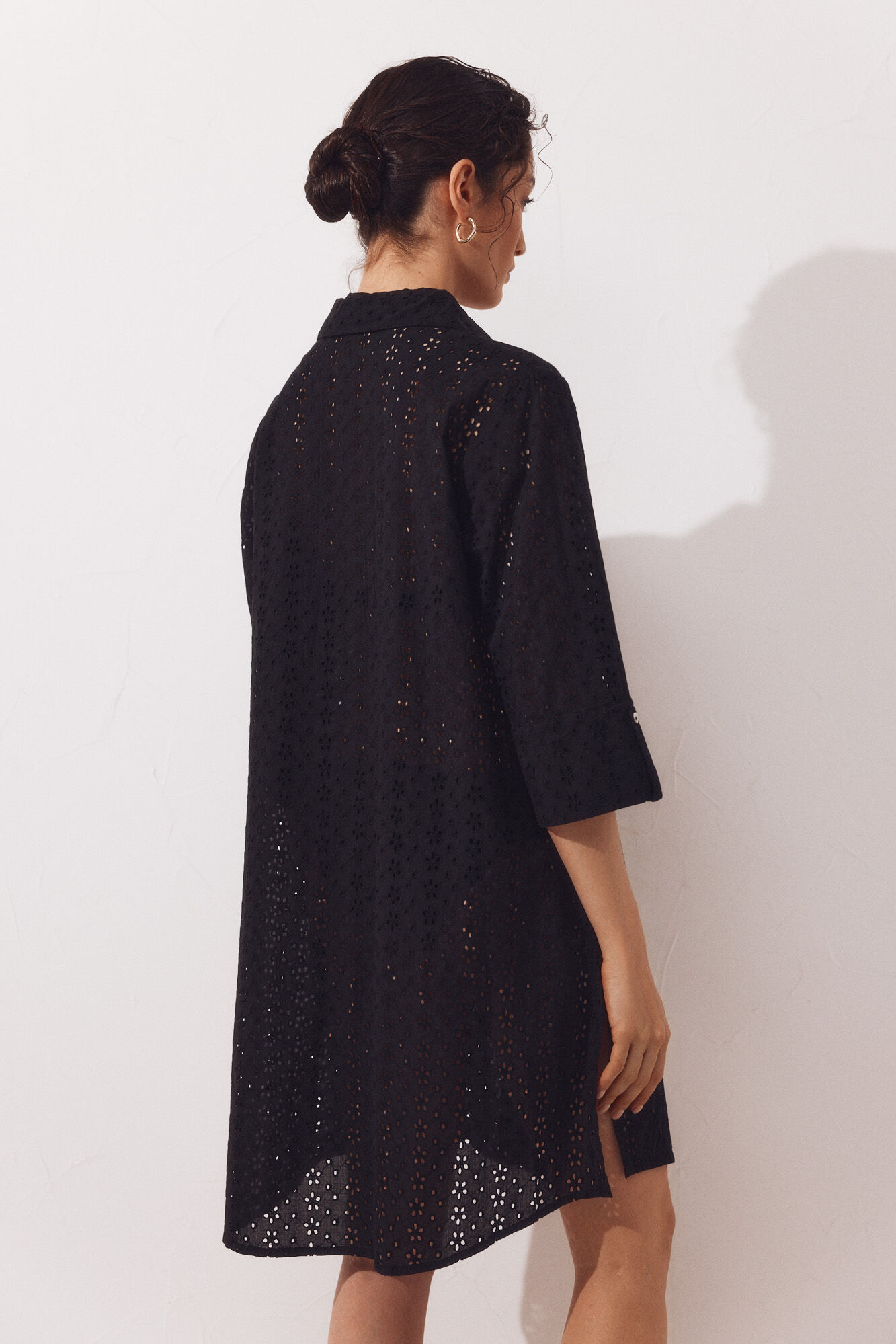 Cortefiel Embroidered women's trousers Black