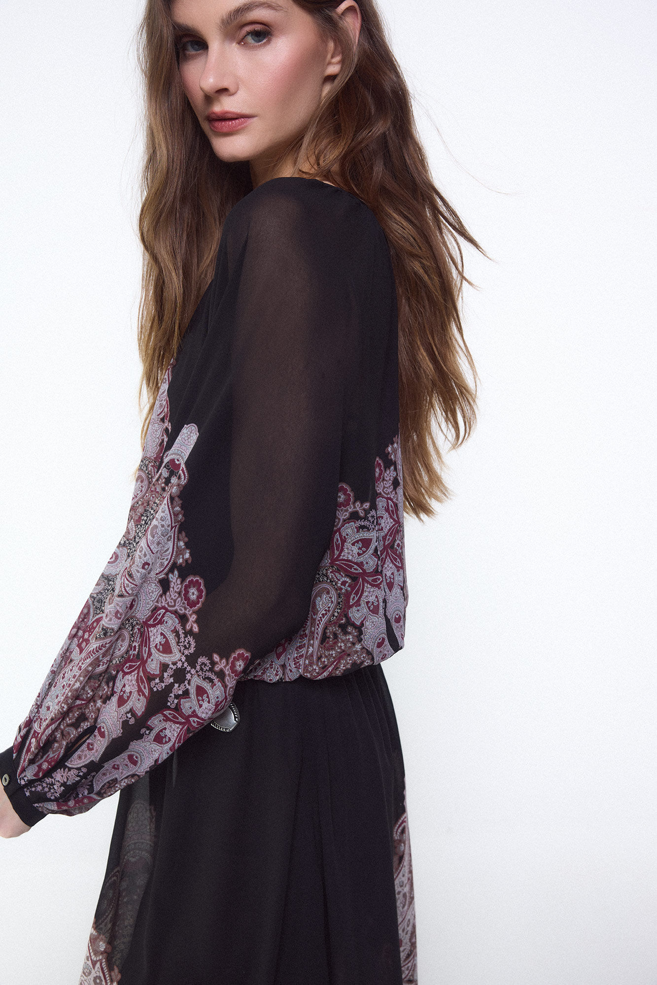 Slowlove Blusa estampada Cinzento