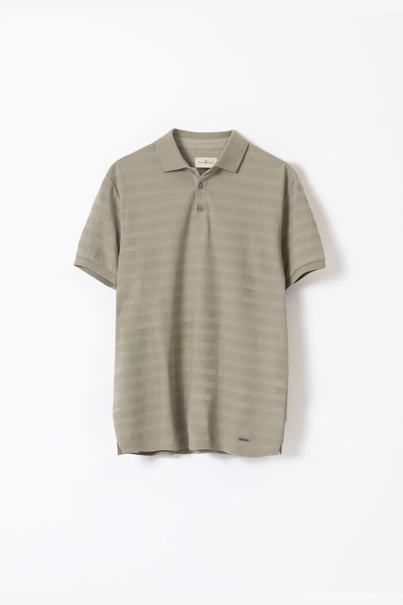 PuroEGO Lichen cotton dobby polo shirt Green