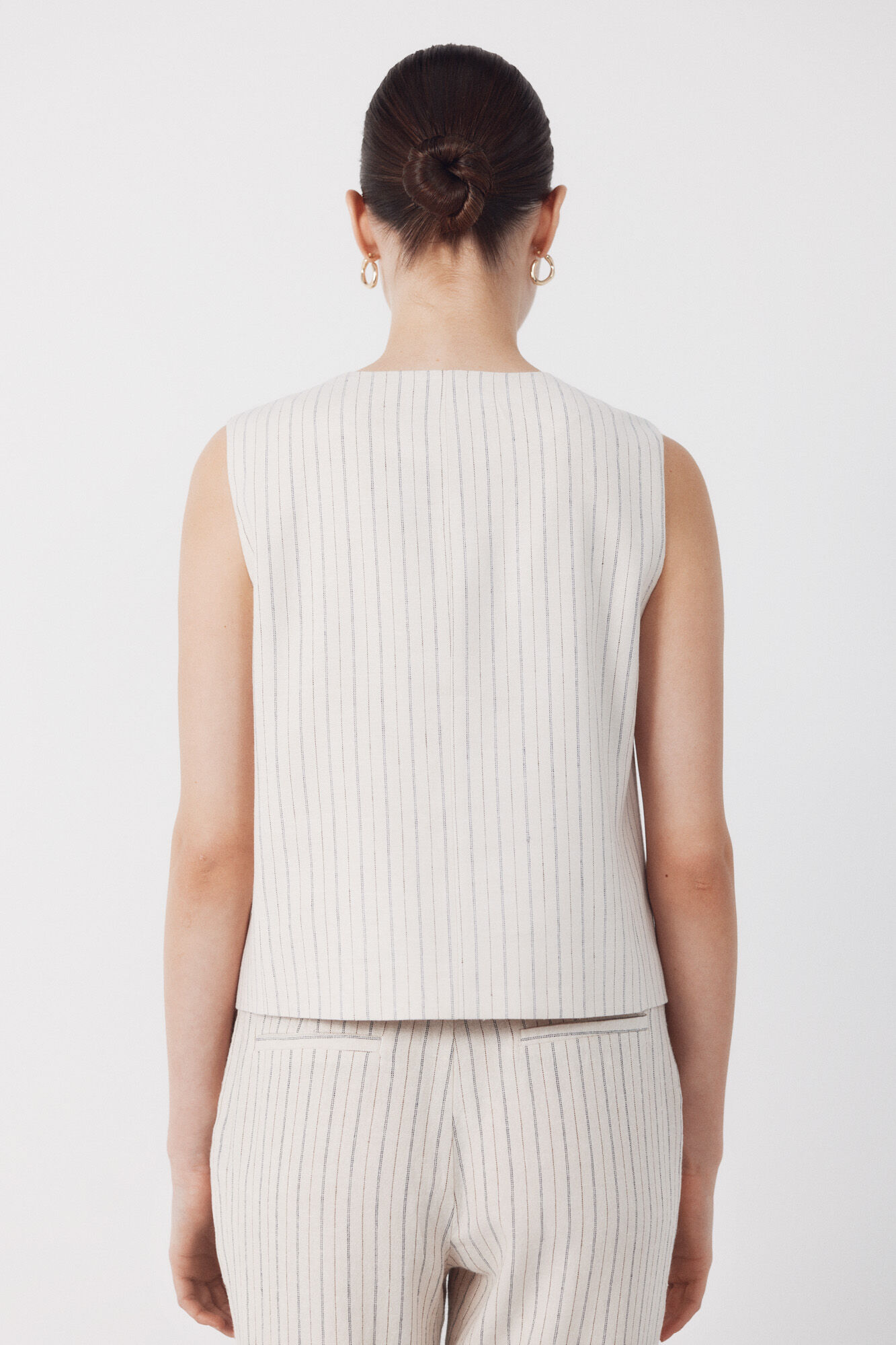 Cortefiel Tailored waistcoat Printed white